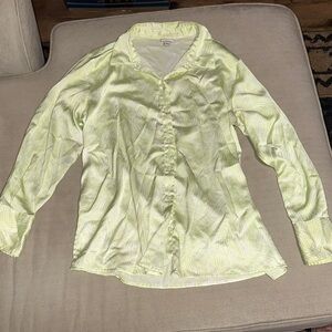 A New Day Lime Green Patterned Blouse